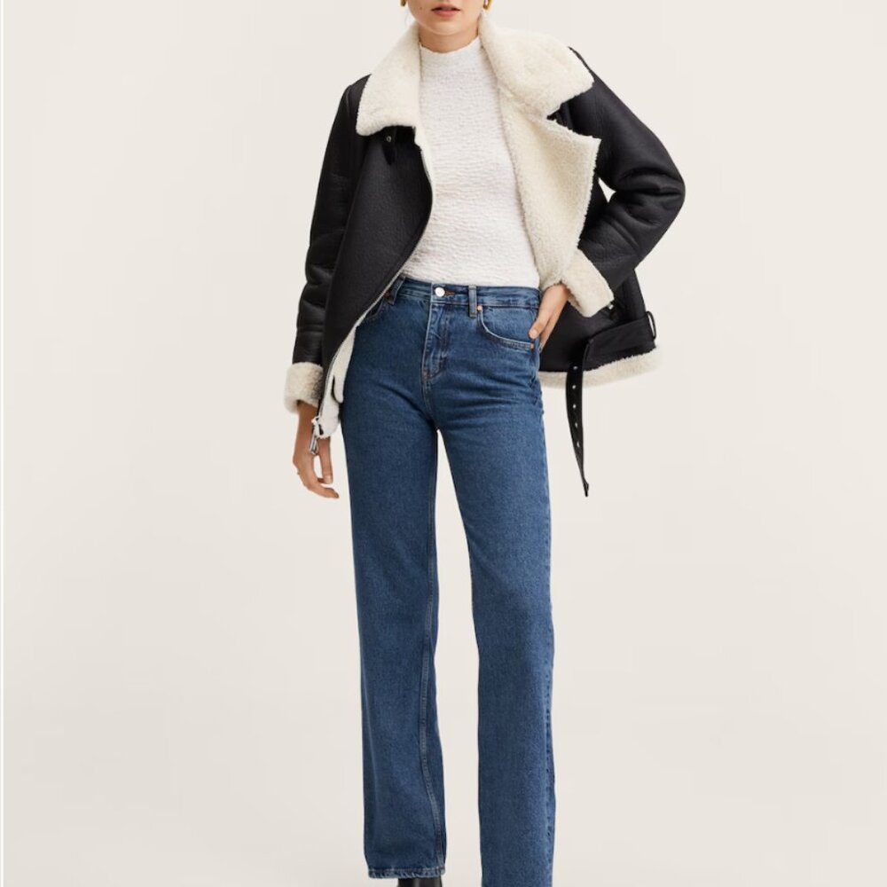 mango Mid-rise straight-leg jeans denim size4